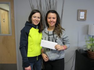 Joselyn Morrison with Iqaluit student recipient Chantel Kunuk